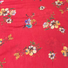 Tomato Red Multicolour Floral Mul Mul Print