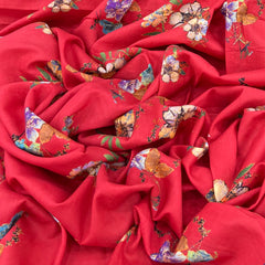 Tomato Red Multicolour Floral Mul Mul Print