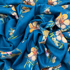 Classic Blue Multicolour Floral Mul Mul Print