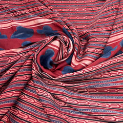 Maroon With Blue Modal Ajrak Panel Print