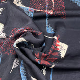 Black Modal Ajrak Brush Print