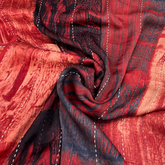 Maroon & Black Ajrak Katha Work