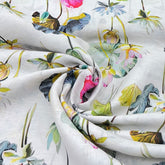 White Lotus Pure Gauge Linen Print