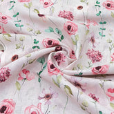 Light Pink Floral Rose Pure Gauge Linen Print