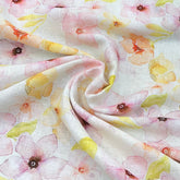 Light Pink Floral Pure Gauge Linen Print