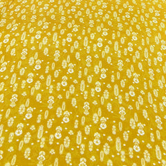 Yellow Floral Motifs Modal Satin Print