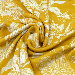Yellow Floral Jal Modal Satin Print