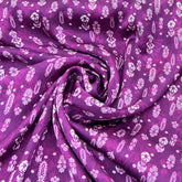 Wine Purple Floral Motifs Modal Satin Print