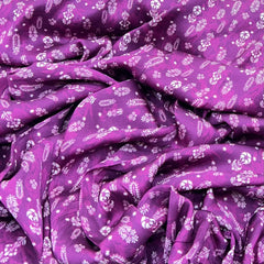 Wine Purple Floral Motifs Modal Satin Print