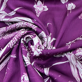Wine Purple Floral Jal Modal Satin Print