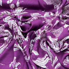 Wine Purple Floral Jal Modal Satin Print