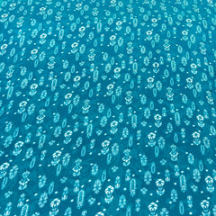 Turqouise Blue Floral Jal Modal Satin Print