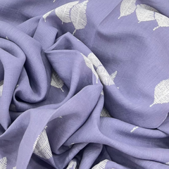 Light Lavender Leave Pure Linen Print