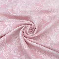 Light Pink Floral Jal Pure Linen Print
