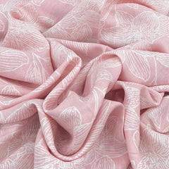 Light Pink Floral Jal Pure Linen Print