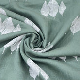 Sage Green Leave Pure Linen Print
