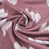 Mude Pink Leave Pure Linen Print