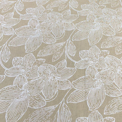 Beige Floral Jal Pure Linen Print