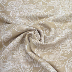 Beige Floral Jal Pure Linen Print