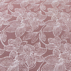 Light Coffee Brown Floral Jal Pure Linen Print