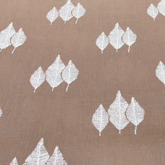 Light Brown Leave Pure Linen Print