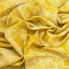 Haldi Yellow Floral Jal Pure Linen Print
