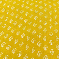 Haldi Yellow Floral Pure Linen Print