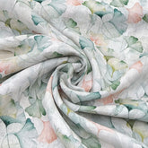 Off White With Multicolour Floral Gauge Linen Print