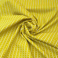 Yellow Stripes Cotton Print