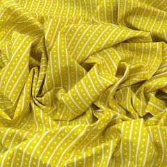 Yellow Stripes Cotton Print