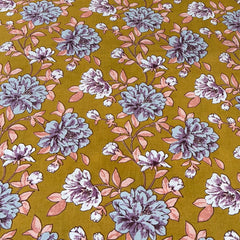Mustard Yellow Floral Cotton Print