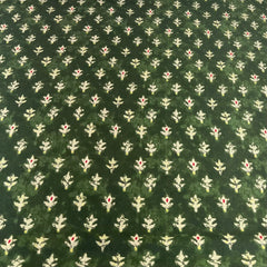 Forest Green Floral Cotton Print