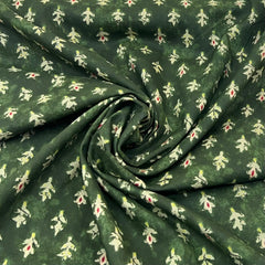 Forest Green Floral Cotton Print