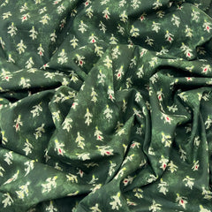 Forest Green Floral Cotton Print
