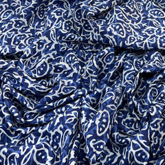 Blue Indigo Floral Cotton Print