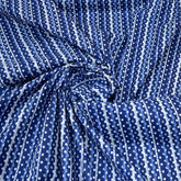Blue Indigo Stripes Cotton Print