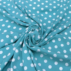 Blue Polka dot Rayon Cotton Print