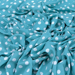 Blue Polka dot Rayon Cotton Print