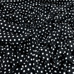 Black Polka dot Rayon Cotton Print
