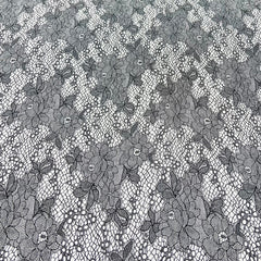 White With Black Floral Rayon Cotton Print