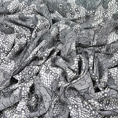 White With Black Floral Rayon Cotton Print