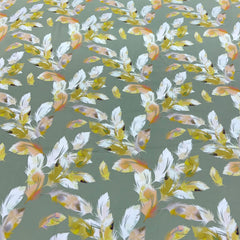 Light Green Feather Rayon Satin print