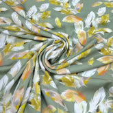 Light Green Feather Rayon Satin print
