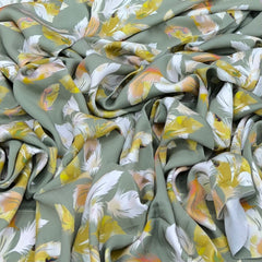 Light Green Feather Rayon Satin print