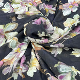 Black Multicolour Floral Muslin Print
