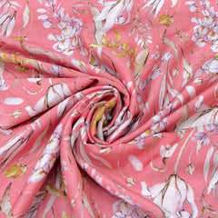 Peach Floral Muslin Print