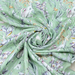 Pista Green Floral Muslin Print