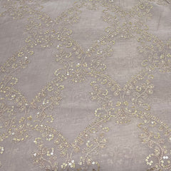 Light Brown Floral Jal Mul Chanderi Zari Embroidery