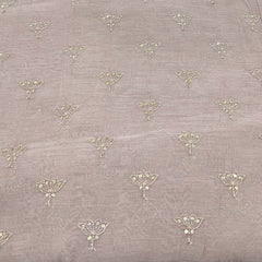 Light Brown Floral Mul Chanderi Zari Embroidery