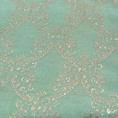 Light Green Floral Jal Mul Chanderi Zari Embroidery